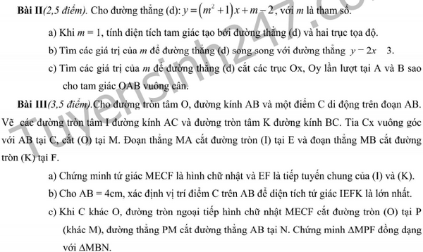 Đề thi học kì 1 lớp 9 môn Toán - trường Chuyên Amsterdam- Hà Nội 2016 - 2017