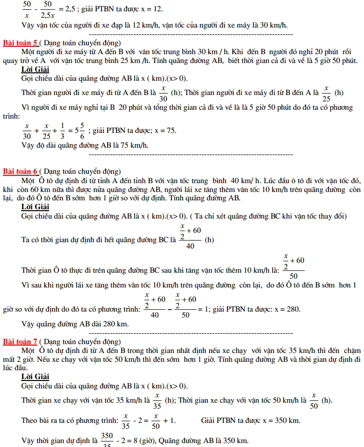 Cách giải bài toán bằng cách lập phương trình – Toán lớp 9