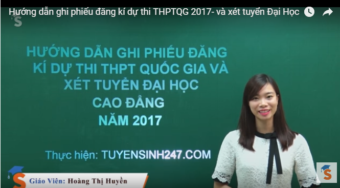 Video hướng dẫn chi tiết cách làm hồ sơ thi THPT Quốc gia 2017