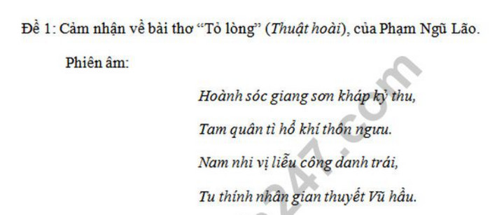 Đề thi giữa kì  2 lớp 10 môn Văn