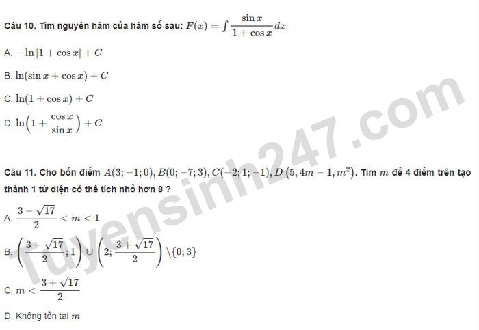 Đề 6 - thi thử ĐGNL ĐHQG Hà Nội phần định lượng