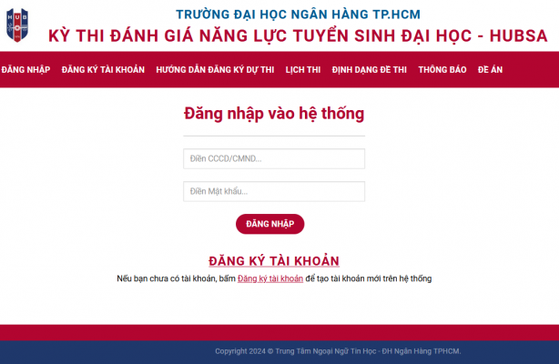 Hướng dẫn đăng ký thi đánh giá năng lực Đại học Ngân hàng TPHCM 2024