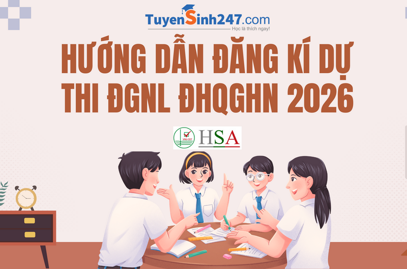 Hướng dẫn đăng kí dự thi ĐGNL ĐHQGHN 2026