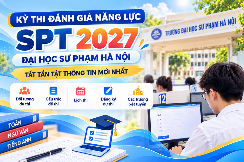 Thông tin kỳ thi Đánh giá năng lực ĐH Sư phạm Hà Nội (SPT) 2027 - Mới nhất